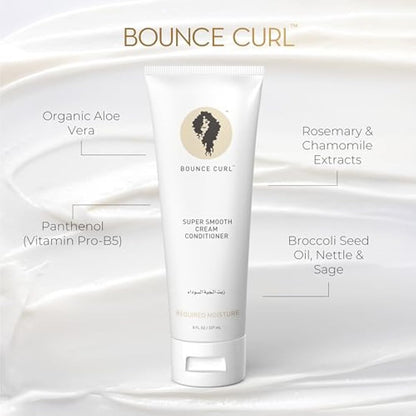 Bounce Curl Super Smooth Cream Conditioner UK | Curly Hair Conditioner | With Organic Aloe & Sunflower Oil | 8oz, 237ml