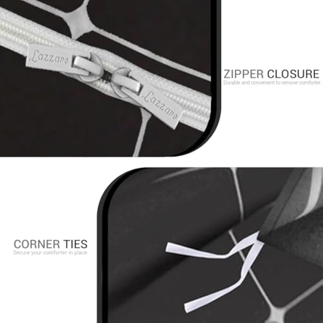 Lazzaro King Size Duvet Cover Sets - Premium Microfiber Kingsize Duvet Cover Sets (230 x 220 cm) 3 PCs - Ultrasoft Hypoallergenic Luxury Quilt Cover King Size Bedding Sets with Zipper Closure