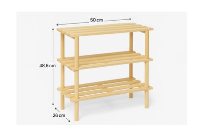 AKSHIDE Wooden ShoeStorage Rack, ShoeStorage Organiser, Shoe Shelf for Hallway, Wooden Storage Rack,Slatted Design, Entryway Organiser