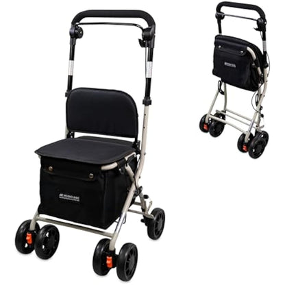 Mobiclinic®, Shopping Trolley with Seat, Mobility Walker, 21L, Coliseo, Walker for Adults, Foldable, Rollator, Trolley with Backrest, Shopping Trolley on Wheels, Bag Removable, Directional Locking