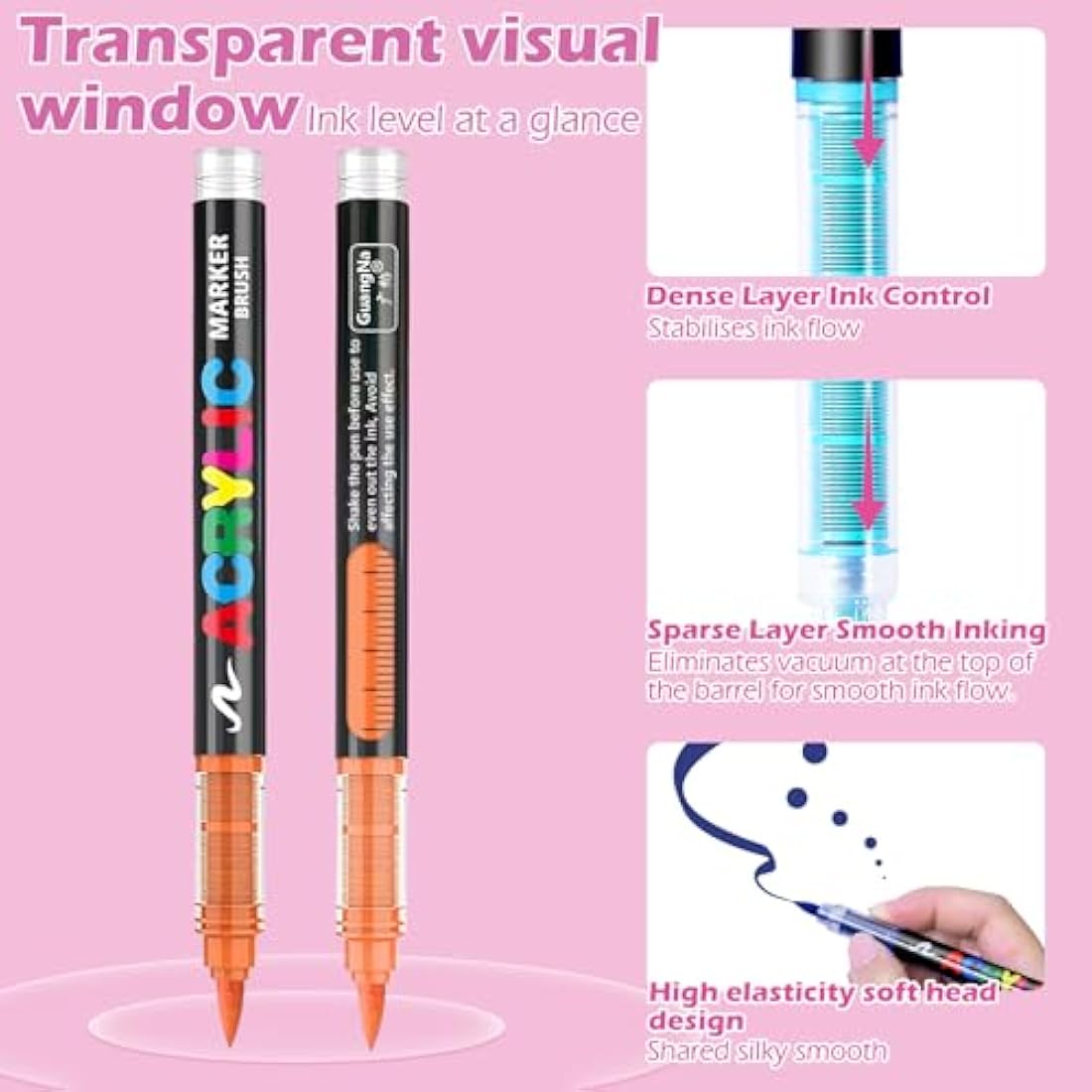 VAKKI 168 Color Acrylic Paint Pens, Acrylic Brush Markers, Paint Pens For Colouring, Stone, Calligraphy, Wood, Canvas, Glass, Ceramics