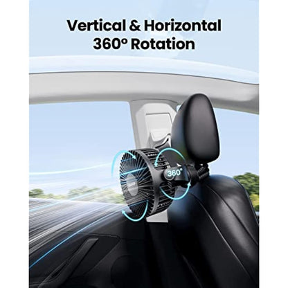 gaiatop Mini Portable Pram Fan, Rechargeable Small Clip on Fan for Stroller, Detachable 3 Speed 360° Rotate Flexible Tripod Handheld Desk Cooling for Car Seat Crib Treadmill Travel Black