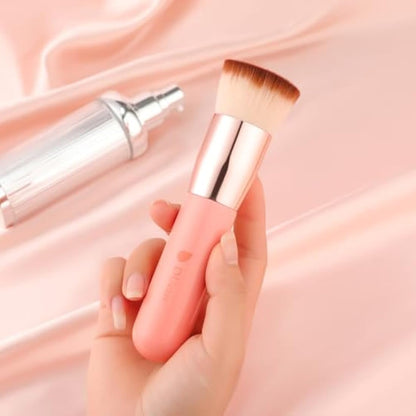 DUcare Make Up Brush Foundation Kabuki Flat Top Makeup Brushes Perfect For Blending Liquid, Cream or Flawless Powder Cosmetics - Buffing, Stippling, Concealer (Rose)
