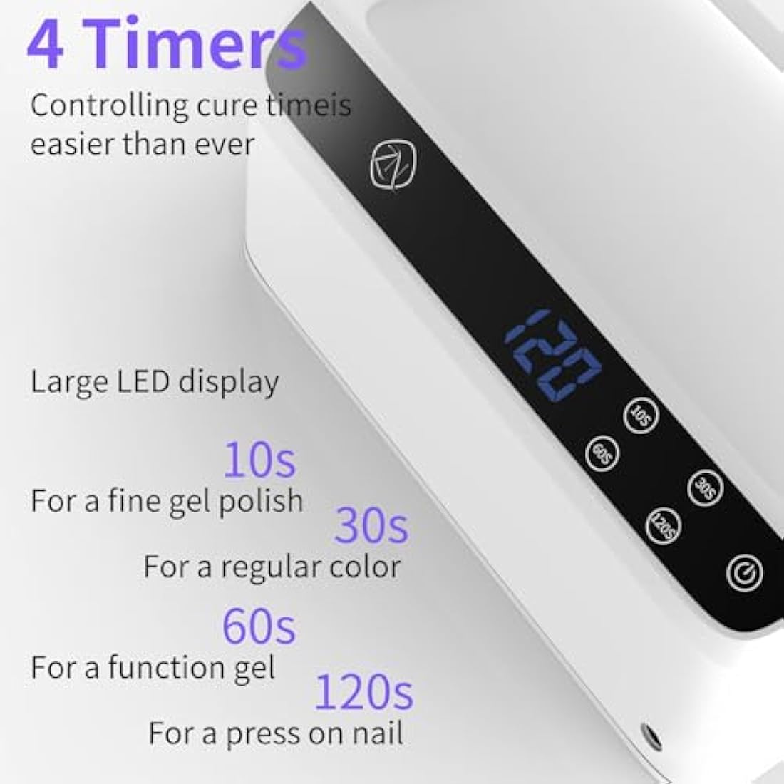 ZIZZON UV LED Nail Lamp with Arm Rest Pillow for Gel Polish 72W Power Nail Light Dryer with 4 Timers and Touch Screen Perfect for Salon or Home Use
