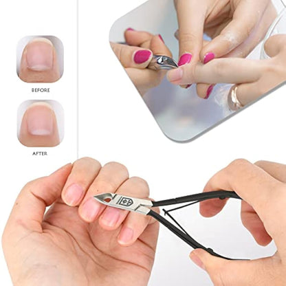 SENBACH Cuticle Trimmer, Cuticle Remover Cuticle Nipper Professional Stainless Steel Cuticle Cutter Clipper Durable Pedicure Manicure Tools for Fingernails and Toenails (Black)