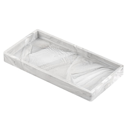 CENBEN White Marble Silicone Bathroom Vanity Tray, Rectangle Trinket Candle Tray Silicone Cosmetic Trays Dish Jewelry Trays for Soap Shampoo Perfume