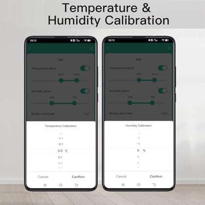 WiFi Hygrometer Thermometer Sensor: Wireless Smart Temperature Humidity Monitor with App Notification Alert, Data Storage Export, Calibration