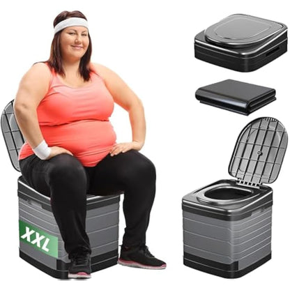 congumi Upgrade XXL Camping Toilet, Folding Portable Toilet for Adults, 16.9 inches-High Extra Large Travel Composting Toilet with 20pcs Trash Bags, Perfect for Hiking, Fishing, Outdoor, Long Trips