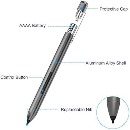 Stylus Pen for HP Envy x360 15-bp0, X2 12-e0xx,X2 12g0xx; HP Spectre x360 13-ae013dX, Pavilion x360 11m-ad0 14M, 2 interchangeable tip Check Compatible List Before Purchase