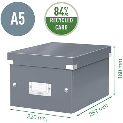 Leitz A5 Storage Box, Click and Store Range 60430016 - Small, Yellow