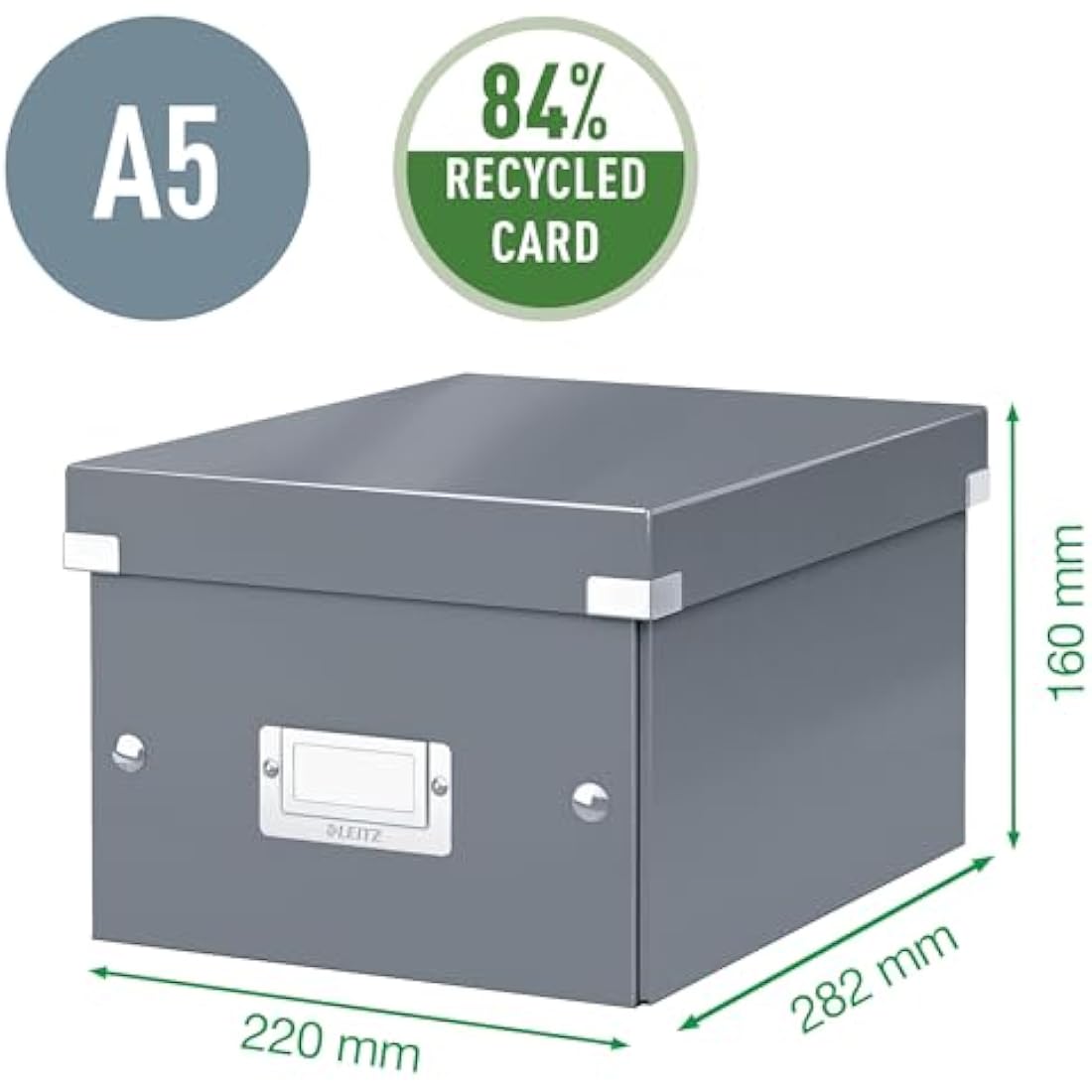 Leitz A5 Storage Box, Click and Store Range 60430023 - Small, Pink