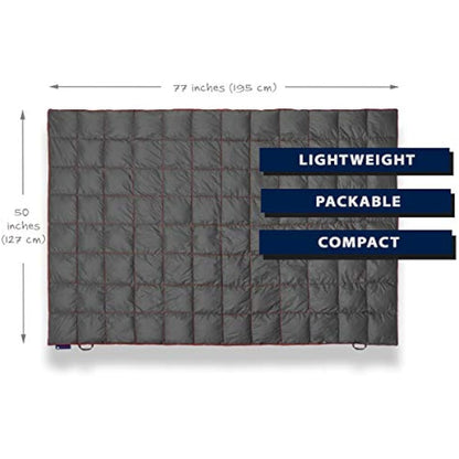 Get Out Gear Down Camping Blanket - Outdoor Lightweight Packable 650 Fill Power Down Blanket Compact Waterproof and Warm Backpacking Quilt for Camping Hiking Travel Hammock