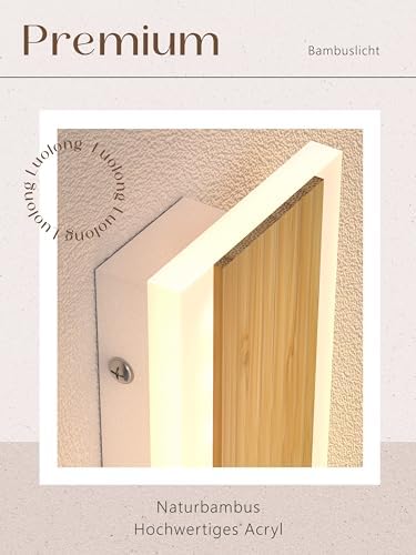 LUOLONG LED Wall Light Wood Long Wall Lamp Bamboo 80cm Indoor Lamp 3000K Wall Lights 25W Modern Interior Lighting Bedside Lamp Hallway Lamp Wall Lamp for Bedroom Living Room Staircase