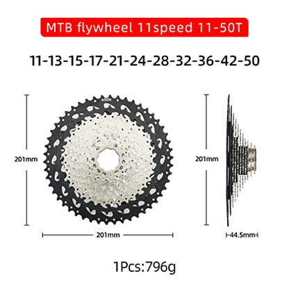 CYSKY 11 Speed Cassette 11-50T Cassette Fit for Mountain Bike, Road Bicycle, MTB, BMX (Light Weight)