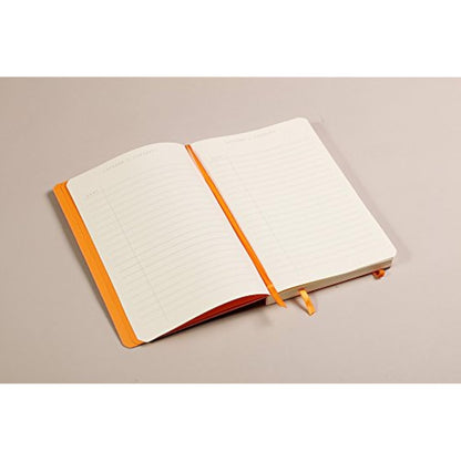 RHODIA 117752C - Soft Notebook Bullet Journal Goalbook Raspberry - A5 - Dotted Dot - 240 pages - 90g Ivory Clairefontaine Paper - 2 Ribbons, Elastic Closure - Faux Leather Cover