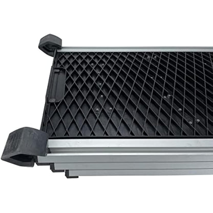 KATSU Tools Dog Ramp, 150lbs Loading Capacity, Aluminum Alloy Portable Foldable Lightweight Anti-Slip Ramp, 71-156cm, Black/Silver 699900