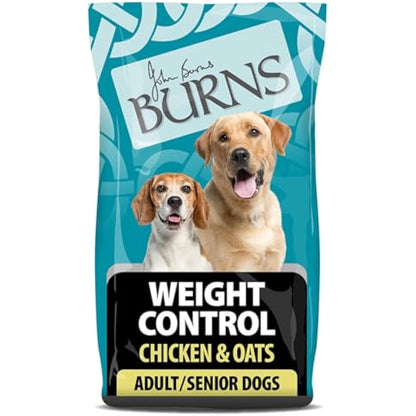 Burns Pet Nutrition Hypoallergenic Complete Dry Dog Food Adult and Senior Dog Weight Control Chicken and Oats 6 kg