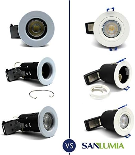 10 X Sanlumia LED Fire Rated Downlight Can GU10 Recessed Ceiling Twist & Lock Downlight IP20 White