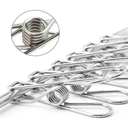 BARGAIN FACTORY Metal Sock Hanger, Stainless Steel Heavy Duty Drying Rack with 36pcs Pegs and Swivel Hook, Windproof Laundry Metal Square Hanger for Socks, Underwear and Small Items.