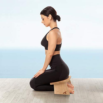 MY FAT GORILLA Ergonomic Bamboo Meditation Stool, Foldable Bamboo Bench, Yoga Seat for Deep Meditation, Comfortable Relief for Knees, Sturdy,