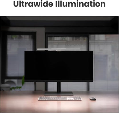 BenQ ScreenBar Pro LED Monitor Light (Silver)/Ultrawide Illumination/Motion Sensor/Adjustable Brightness and Color Temperature/Eye-Care Light Bar/No Screen Glare/Space Saving/Curved Monitors/USB-C