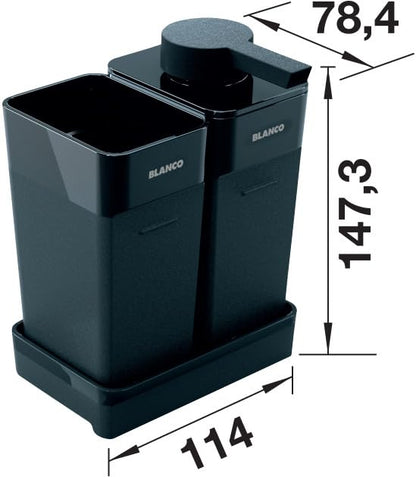 BLANCO Worktop Organizer soap dispenser | For kitchen sinks | 200 ml capacity | Washing-up liquid, soap, cleaning agents