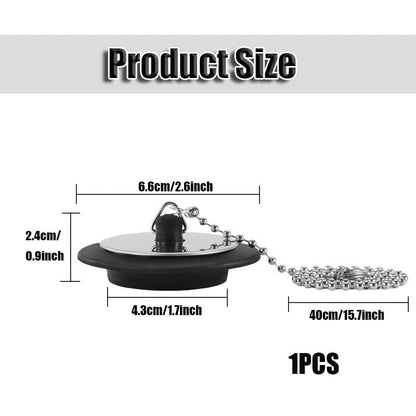 Universal Bath plug, Bathroom Sink Plug Replacement, Drain Stopper for Bathroom Kitchen, 43mm Kitchen Sink Plug with 40mm Stainless Steel chain
