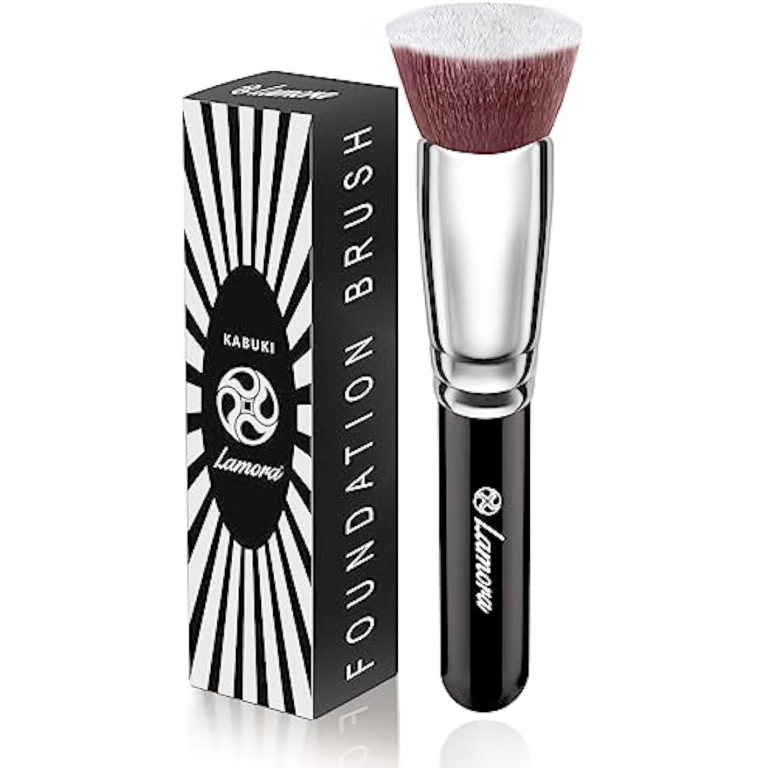 Foundation Brush Kabuki Flat Top - Perfect For Blending Liquid Make Up, Cream or Flawless Powder Cosmetics - Buffing, Stippling, Concealer - Premium Quality Synthetic Dense Bristles