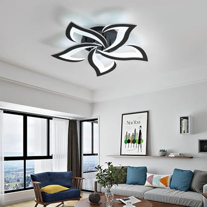 Comely LED Ceiling Light Dimmable, Black Ceiling Lamp with Remote Control, 40W 4700LM 3000K-6500K Dia 60cm, Acrylic Modern Ceiling Light for Bedroom Living Room [Energy Class E]