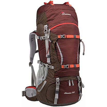 MOUNTAINTOP 70L Hiking Backpack water-resistant Internal Frame Backpacks Large Trekking Mountaineering Rucksack with Rain Cover for Men Women Cover Outdoor