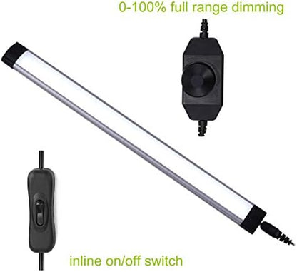AlBOO Under Cabinet Kitchen Lights Wired LED 6000K Dimmable,28cm Under Cupboard Kitchen Lights 12V Plug in with Mains,Ultra Thin Fixture Under Couter Lights Display Lights for Cabinet Cupboard 4 Pack