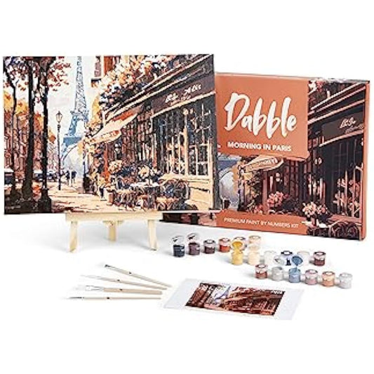 Dabble Paint by Numbers Kit – Paint by Numbers for Adults Beginners with Canvas Frame, Painting Kit for Adults, Flowers Design