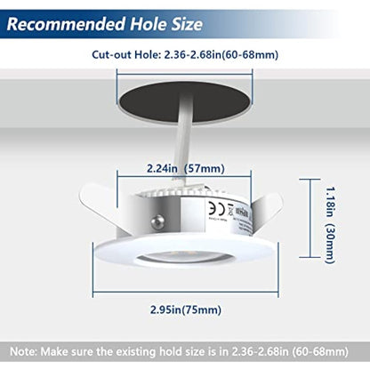 HiBay 20x 7W LED Downlights White Recessed Spotlights Ceiling Lights IP44 Spots Light Ultra Slim Downlight Neutral White 4500K 240V