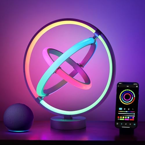 Lepro TB1 AI Table Lamp, Smart LED Lamp with Music Sync, AI Lighting Design Assistant, Colour Changing Smart Table Lamp, Voice Cotrol, Works with Alexa & Google Assistant, Bluetooth & 2.4GHz WiFi
