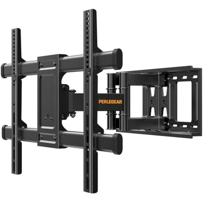 Perlegear TV Wall Bracket for 37-84 Inch Flat/Curved TVs up to 60kg, Swivel Tilt TV Bracket Max.VESA 600x400mm, Full Motion Wall Mount with Dual Arm