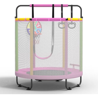 CZCPARY Kids Trampoline，Trampoline for Children，with Basketball Hoop, Swing, Pull Ring, Suitable for Indoor and Outdoor Use，Suitable for Children, Birthday Gifts