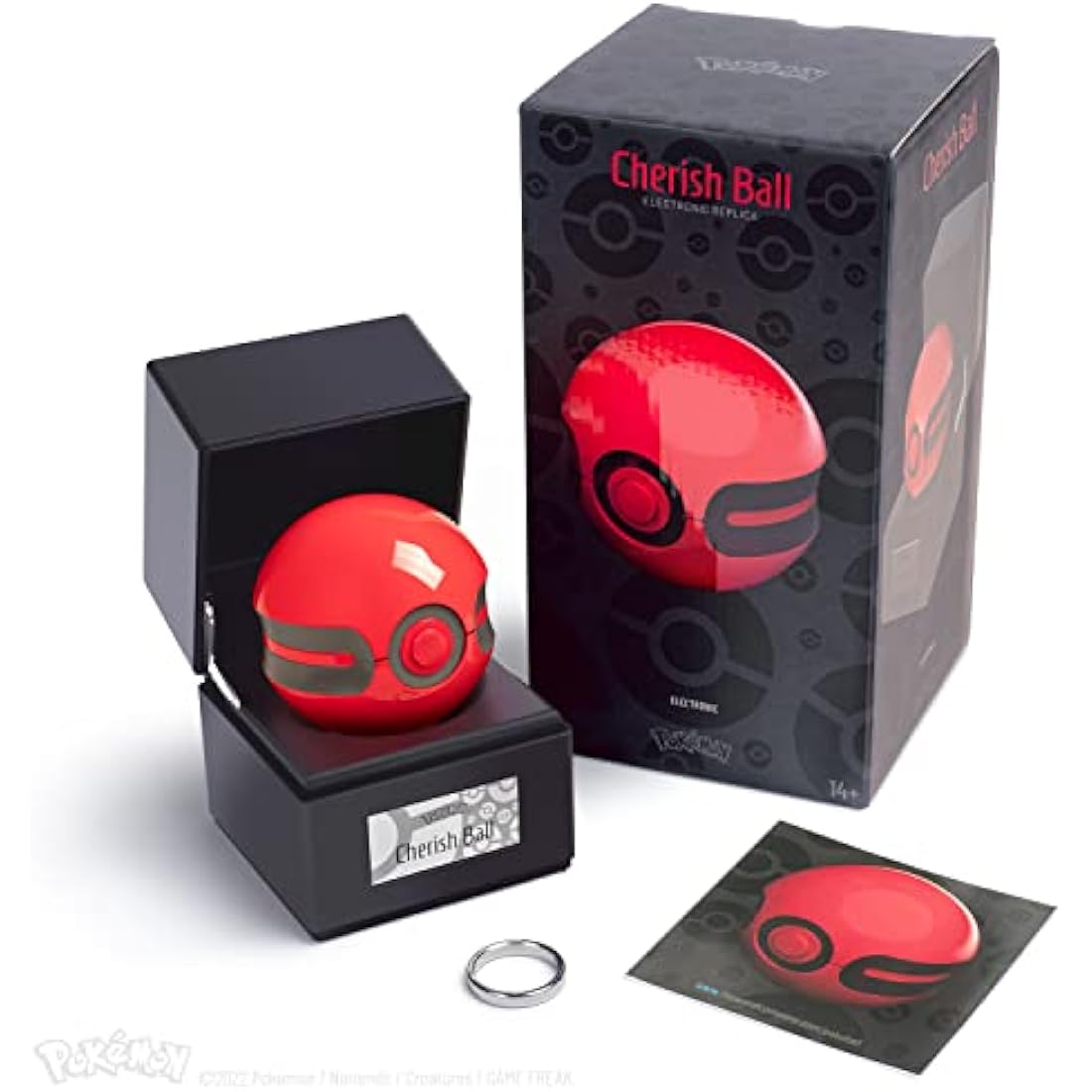 The Wand Company Original Poké Ball Authentic Replica - Realistic, Electronic, Die-Cast Poké Ball with Display Case Light Features – Officially Licensed by Pokémon