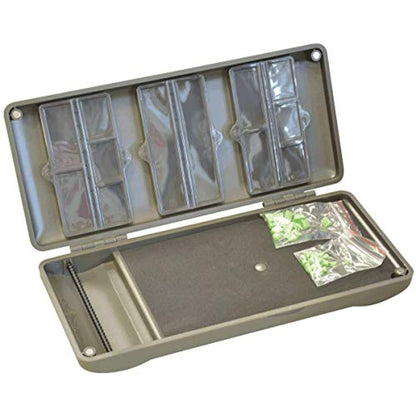 Korda Rig Safe Combi, Compact Storage Solution, Aluminium, Holds Up to 20 Rigs, 12 Compartments, Magnetic Fasteners, Foam Board, Supplied with Pins, Durable Design for Anglers, Lightweight Portable