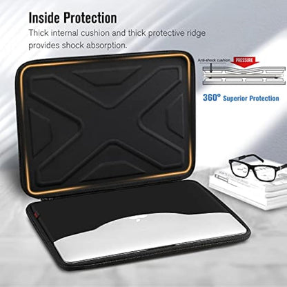 SITHON Hard Shell Laptop Sleeve Case for 13" MacBook Air M3/A3113 M2/A2681 2025-2022, MacBook Pro 14 M4/M3/M2/M1, MacBook Air/Pro 13, Surface Pro, Shock Absorption Carrying Cover Bag