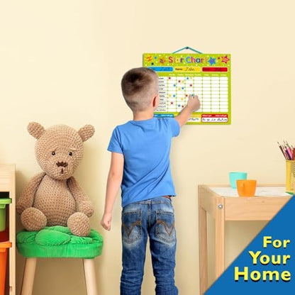 Multi-Purpose Magnetic Reward Star Chart - Durable 40x30cm Board for Behaviour & Task Tracking