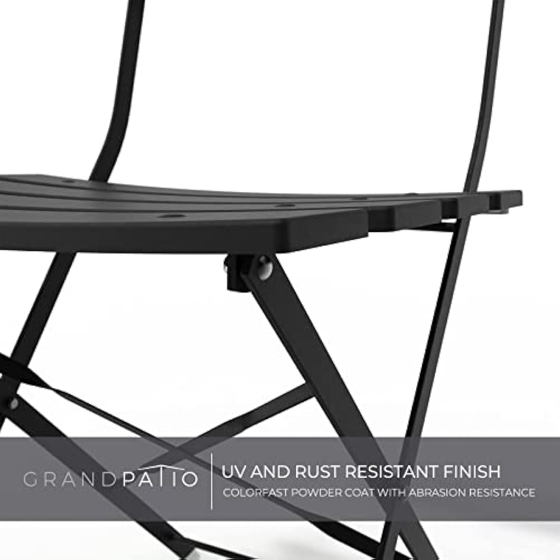 Grand patio Bistro Set 3 Pieces, Garden Furniture Set, Folding 2 Chairs and 1 Table, Weather-Resistant, Patio Table Chairs for Balcony,Yard, Garden (Black)