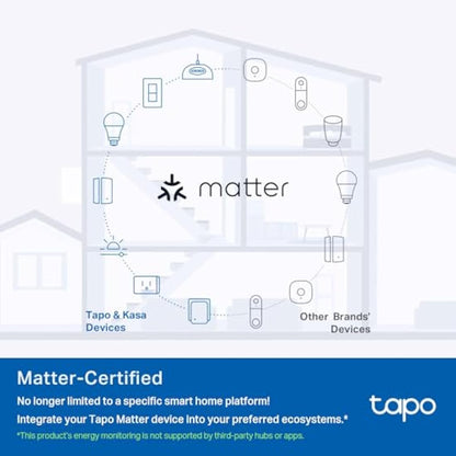 Tapo Mini Wi-Fi Smart Plug, Matter Certified Energy Monitoring, Voice Remote Control, Works with Alexa, Schedule & Timer, Simulated Home Presence, Alexa Plug (Tapo P110MA)