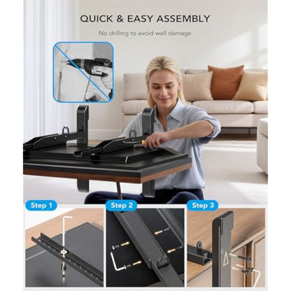Universal Table Top TV Stand Base Replacement for Most 24 to 86 Inch LCD LED TVs, 7 Height Adjustable TV Legs with Cable Management Hold up to 68kg, Max VESA 800x600mm, Black AX10TB01
