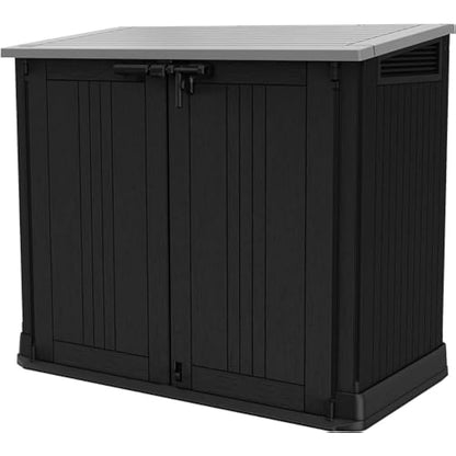 Keter Store it Out Nova Outdoor Garden Storage Shed, 32 x 71.5 x 113.5 cm, Dark Grey with Light Grey Lid