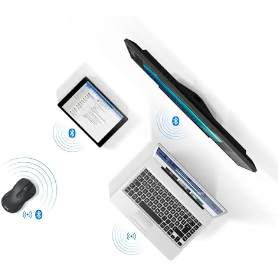 Hama Wireless Computer Mouse with 6 Buttons, Optical Mouse, Multi-Device Mouse for PC, Laptop and Notebook for Right Hand, 800-2400 DPI, Bluetooth, Windows 11/10/8/7, Android 4.3, MAC, Black