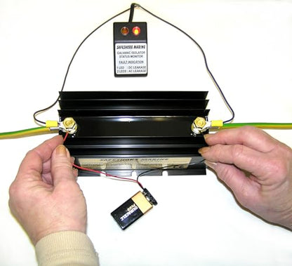 Safeshore Marine galvanic isolator 70 amps with remote status monitor. Over 30,000 sold. UK's isolators