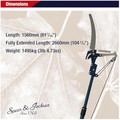 Spear & Jackson 4935TP Razorsharp Lightweight Telescopic Tree Pruner, Black
