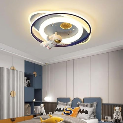 GHiycotdl LED Astronaut Ceiling Light, 58CM Dimmable with Remote Control for Kids Room, Living Room, Kindergarten