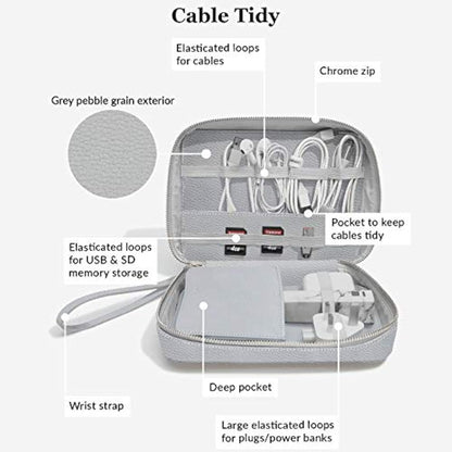 Stackers Pebble Grey Cable Tidy Bag