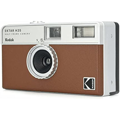 KODAK EKTAR H35 Half Frame Film Camera, 35mm, Reusable, Focus-Free, Lightweight, Easy-to-Use (Brown) (Film & AAA Battery are not Included)